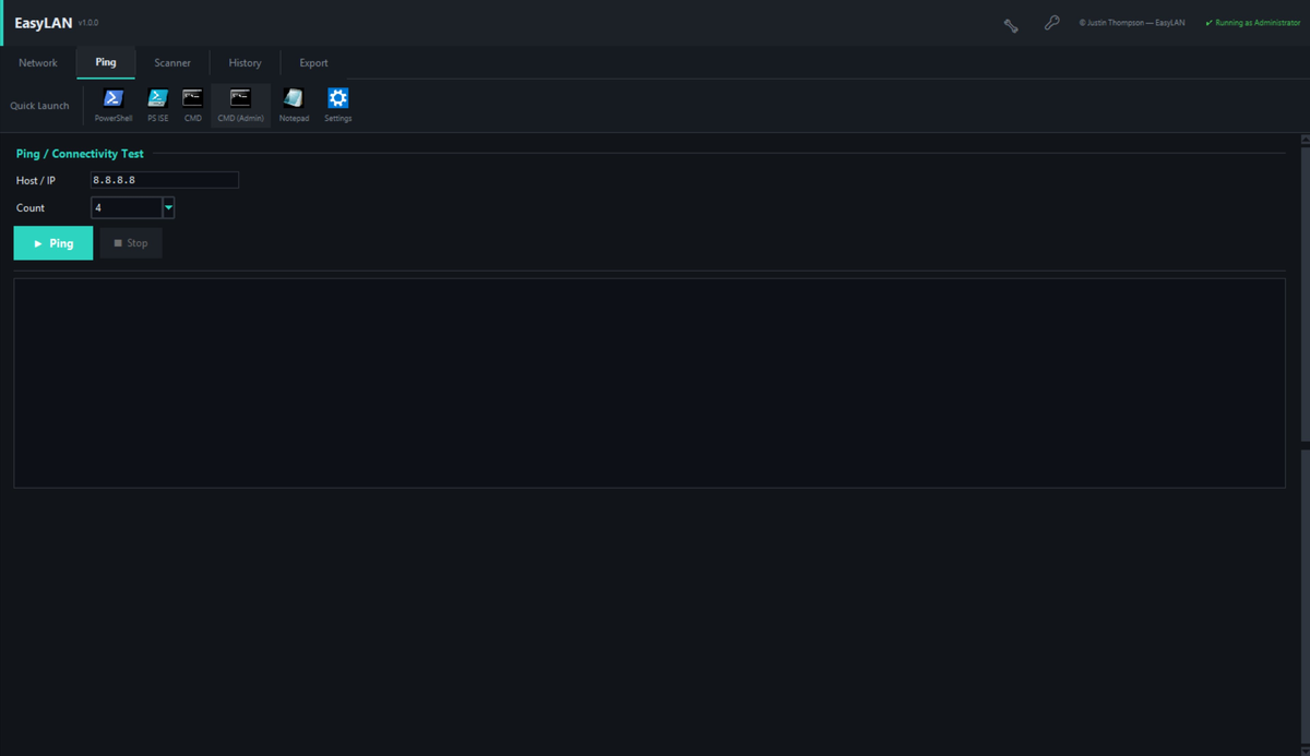 EasyLAN Ping Tab